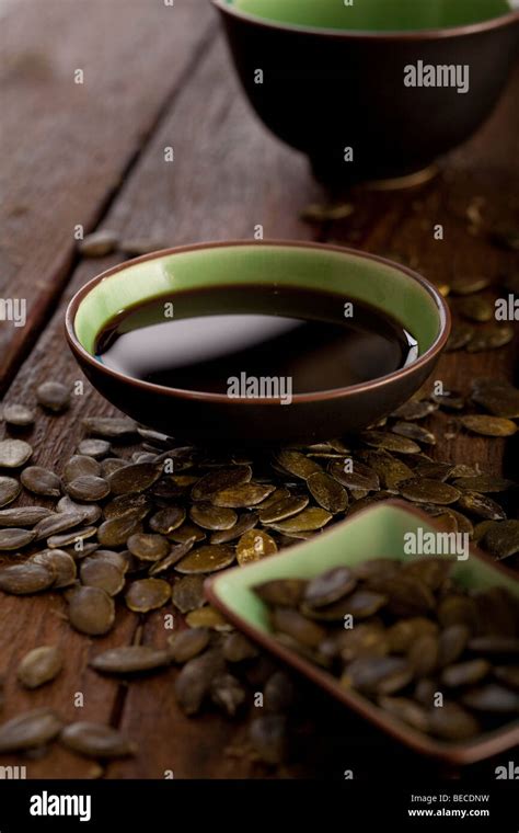 Pumpkin seed oil Stock Photo - Alamy