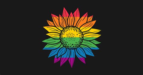 Lgbtqia Rainbow Flag Sunflower Gay T Shirt Teepublic
