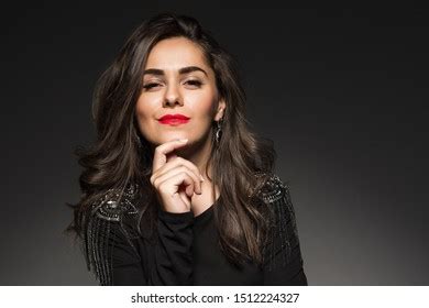 Passionate Beauty Portrait Brunette Girl Red Stock Photo Shutterstock