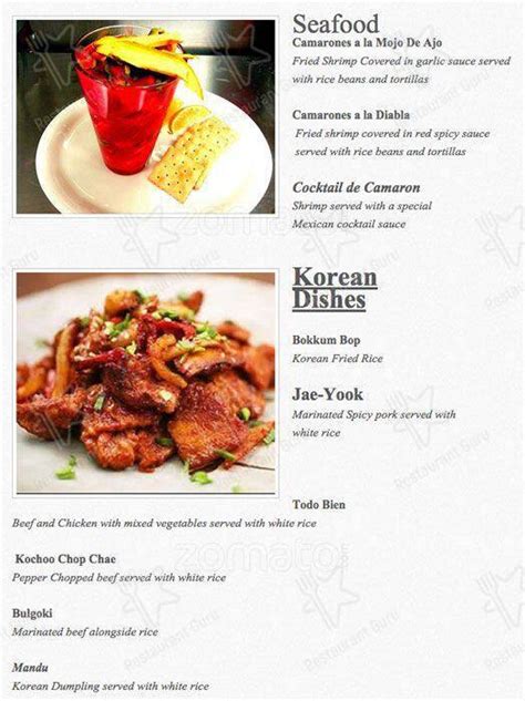 Menu at Casa Bonita restaurant, Norristown