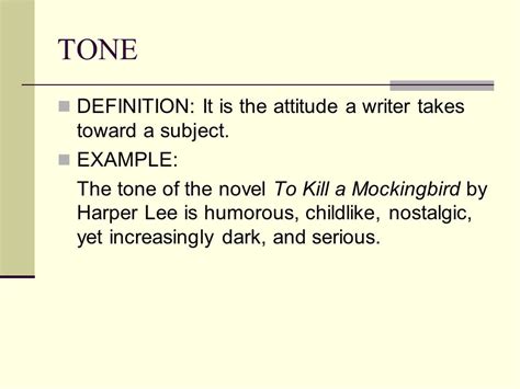 Tone Literature Examples