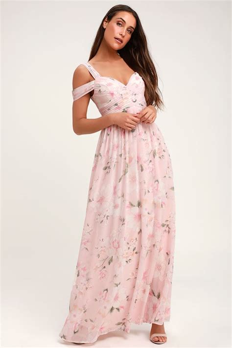 lovely light pink floral print dress floral maxi dress gown lulus