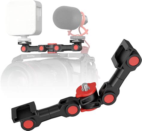 SmallRig Cold Shoe Mount Adapter Rotatable Dual Cold Shoe Extension Bracket Hot Shoe Mount