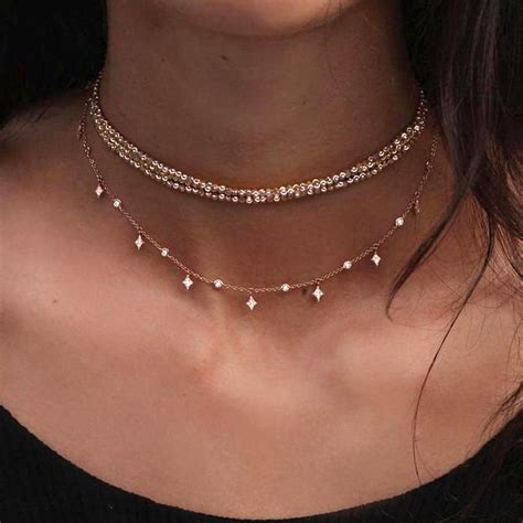 Sparkles Layered Star Beaded Choker Necklace In Gold Statement Jewelry Necklace Beaded Choker