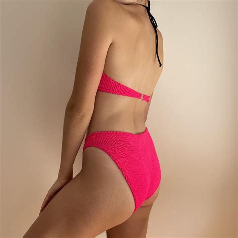 Vintage S S Neon Pink Boob Tube Bikinis Bought Depop