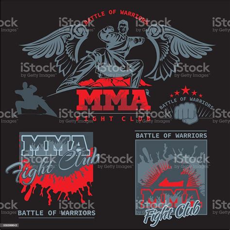 Mma Labels Vector Mixed Martial Arts Design Stock Illustration