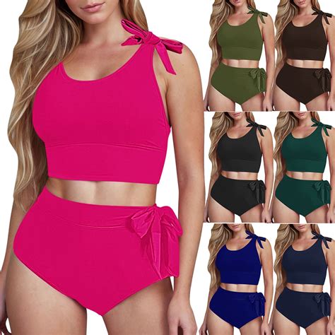 VBTAPA High Waisted Bikini Set Womens Tummy Control Piece Bathing Suit Surfing Athletic Beach