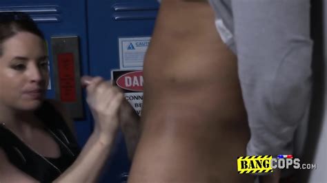 Horny Huge Titted Officers Give A Naughty Blow Job