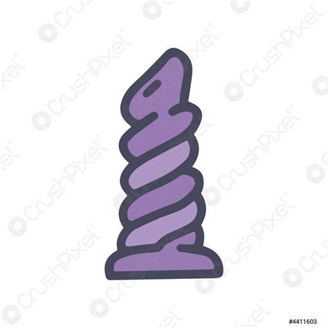 Ribbed Dildo Color Vector Doodle Simple Icon Stock Vector Crushpixel