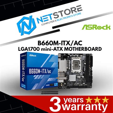 ASROCK B660M-ITX/AC LGA1700 mini-ATX MOTHERBOARD - ASRK-B660M-ITX/AC ...