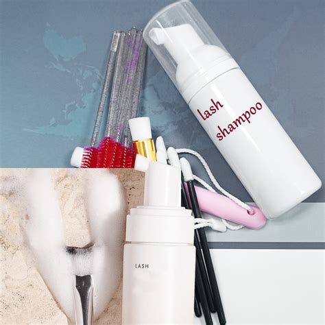 Customized Lash Shampoo Eigen Logo Nude Gold White Pink Bottle Oil Free