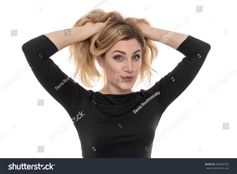 Portrait Attractive Funny Playfull Blonde Caucasian Stock Photo Shutterstock