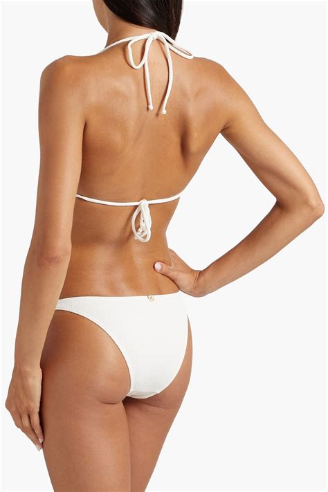 Vix Paula Hermanny Firenze Amalfi Embellished Cloqué Triangle Bikini Top In White ModeSens