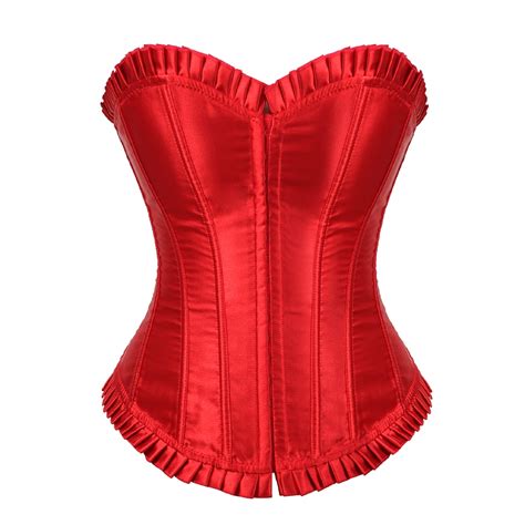 Espartilho Corpete De Cetim Feminino Cintura Cincher Bustier Tops Lingerie Mulheres Plus Size