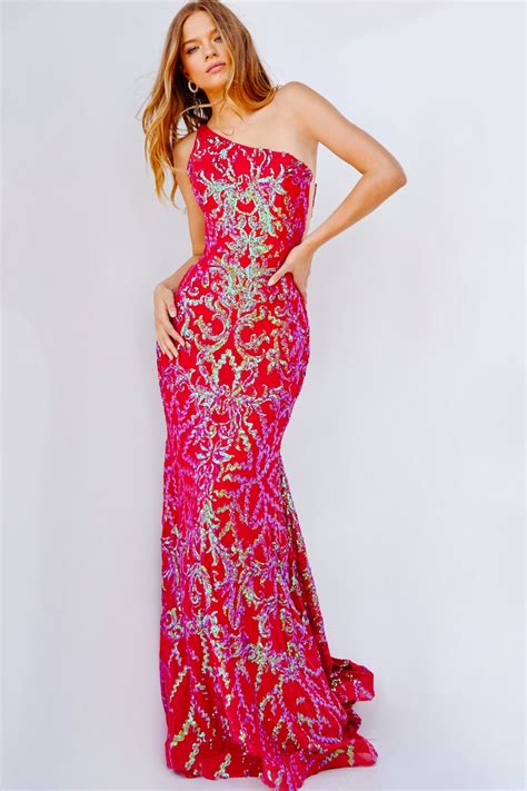 Jovani Tight Red Sequin Prom Dress 22845 Promgirl