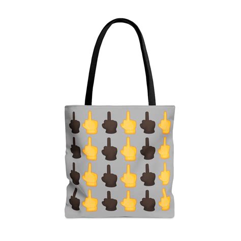 Middle Finger Yellow Black Fuck You Emoji Tote Bag Toddities