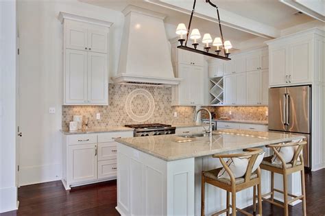 Kitchen With Hex Tile Backsplash Transitional Kitchen