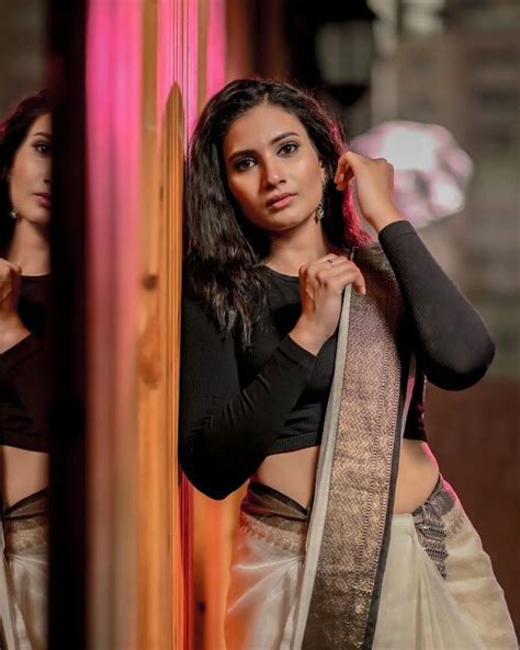 Telugu Actress Apoorva Hot In Saree Pics Saree Glamour Dolls Red Saree