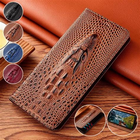 Funda De Piel Aut Ntica Con Tapa De Cocodrilo Para Samsung Galaxy S