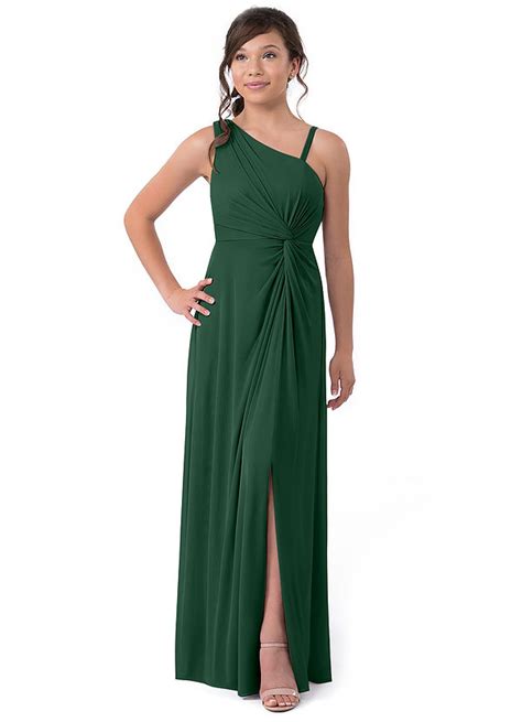 Dark Green Azazie Brooke JBD Junior Bridesmaid Dresses Azazie