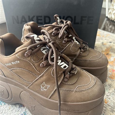 Naked Wolfe Sporty Brown Suede Platform Only Worn Depop