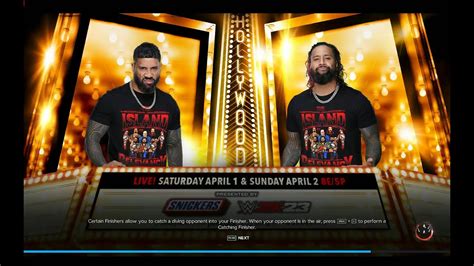 Full Match Jey Uso Vs Jimmy Uso Wrestlemania Wwe 2k23 Youtube