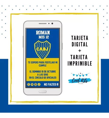 Boca Juniors Tarjeta Invitación Digital Personalizada