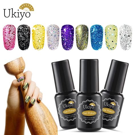 Ukiyo 8ml Shining Glitter Gel Nail Polish Long Lasting Soak Off Uv Led