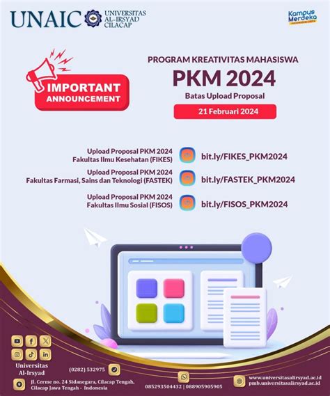 Pengumuman Batas Unggah Proposal Pkm 2024 Universitas Al Irsyad