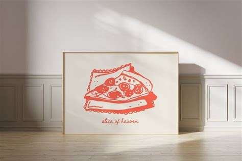 Slice Of Heaven Pizza Poster Wall Print Digital Download Preppy Prints