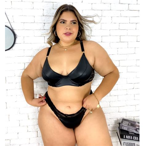 Conjunto de Lingerie Plus Size Tecido Cirrê Confortável Sensual