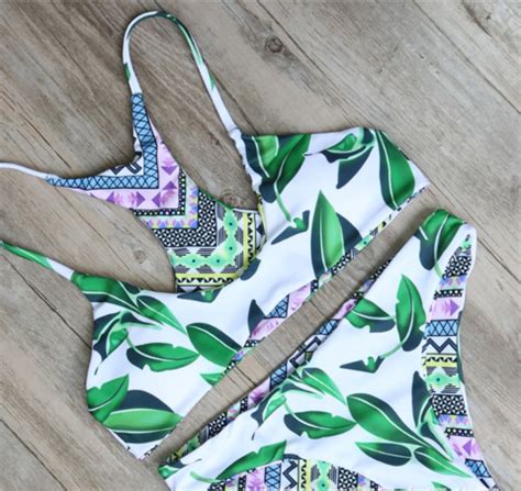 Green Leaf Two Sides Wear Bikini On Luulla