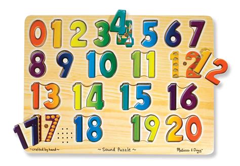 Amazon Melissa Doug Numbers Sound Puzzle Wooden Puzzle With