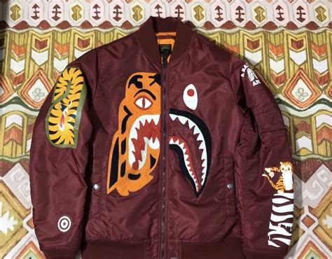 Bape Tiger Shark Ma 1 Jacket Grailed
