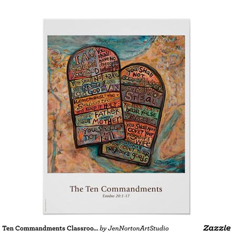 Ten Commandments Classroom Poster Christian Posters, Christian Wall Art ...