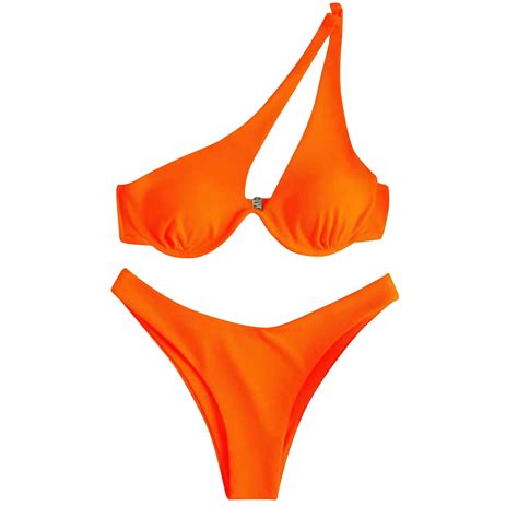 Bigersell Underwire Swimsuits For Women Trendy One Shoulder Bikini