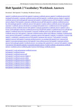 Holt Spanish 2 Recuerdos Capitulo 6 Answers