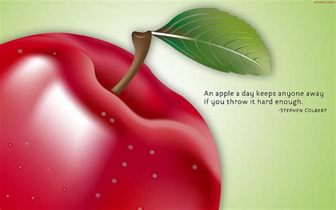 Hahaha An Apple A Day Fruit Text Apples Quote Funny HD Wallpaper