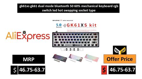 Gk Xs Gk Dual Mode Bluetooth Mechanical Keyboard Rgb Switch Led Hot Swapping Socket