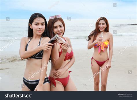 Group Happy Asian Women Wearing Bikini Stock Photo Edit Now