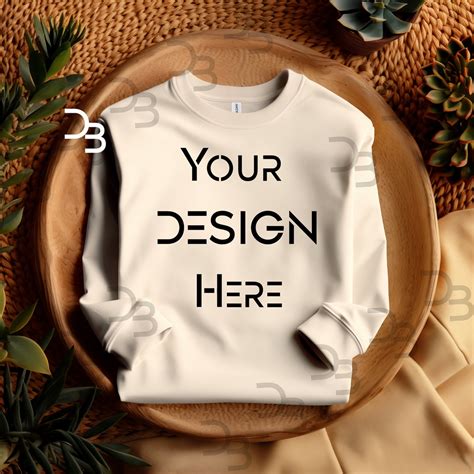 Gildan 18000 Mockup Sand Crewneck Mockup Adult Crewneck Mock Front