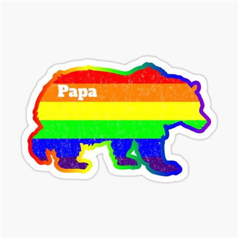 Mens Gay Fathers Day Lgbt Rainbow Papa Bear Pride Sticker By Brodyquixote Redbubble