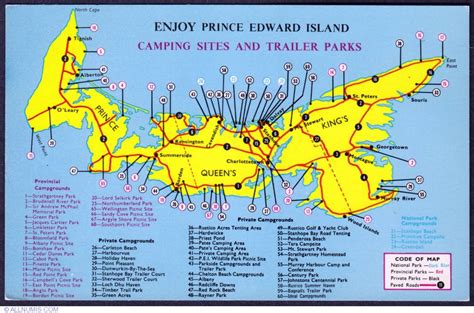 PEI Camping sites, Prince Edward Island - Canada - Postcard - 425