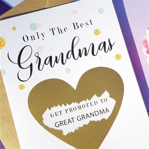 Only The Best Grandmas Get Promoted To Great Grandma Card Etsy