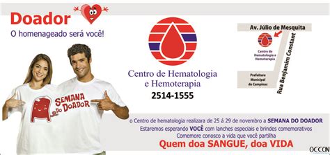 Semana Do Doador Centro De Hematologia E Hemoterapia