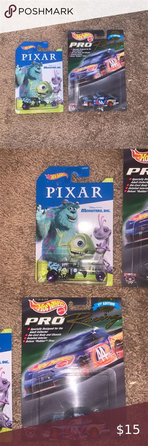 Hot Wheels Pixar NASCAR Toy Car Bundle
