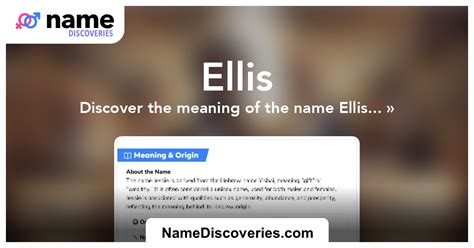 Ellis Name Meaning And Origin