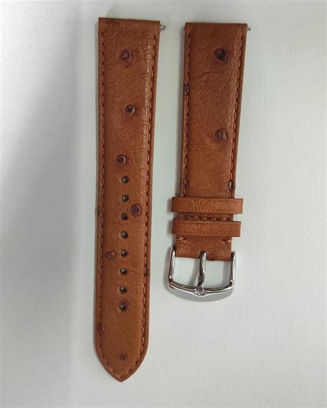 GENUINE OSTRICH TAN LEATHER STRAPS - Ajwain watches