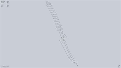 3d Model Anubis Dagger Vr Ar Low Poly Cgtrader