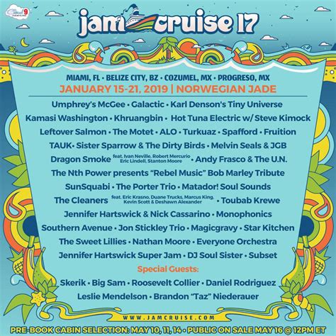 Jam Cruise 17 Announces Massive Lineup For 2019